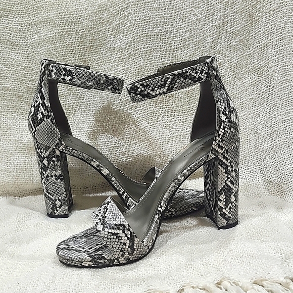 Worthington Lafayette Snake Print Block Heel Sandals - Picture 2 of 6